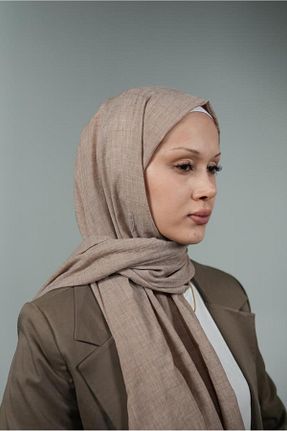شال قهوه ای زنانه پلی استر LOSYANA - کد 856357520