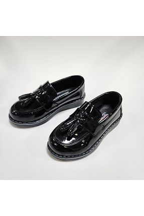 کفش کژوال مشکی بچه گانه چرم لاکی patik ayakkabı - کد 809817759