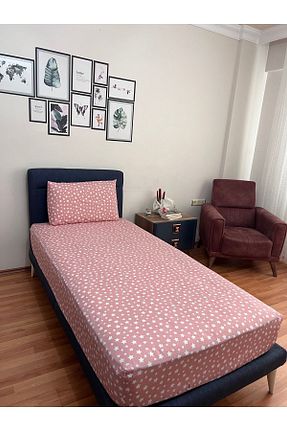ست ملحفه تکنفره صورتی کش دار Touch - کد 852766244