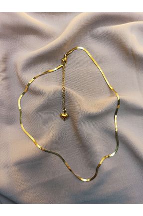 گردنبند استیل ( فولاد ) طلائی زنانه استیل (فولاد) stainles steel - کد 641425591
