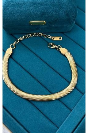 دستبند استیل (فولاد) طلائی زنانه استیل (فولاد) stainles steel - کد 796544320