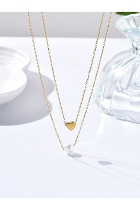 گردنبند جواهر طلائی زنانه روکش طلا Çelik - کد 856401289