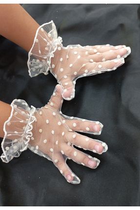 دستکش سفید بچه گانه پلی استر es moda shop - کد 856445032