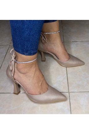کفش مجلسی بژ زنانه پارچه ای BENİX SHOES - کد 683354486