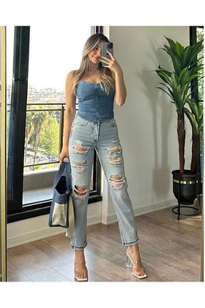 شلوار آبی زنانه پنبه ای mfbcollection - کد 824758911