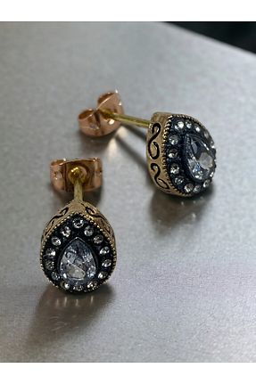 گوشواره جواهر سفید لزران FAYRA ACCESSORIES - کد 825398746
