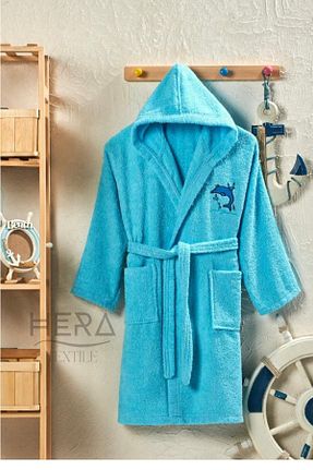 حوله پالتوئی نوزاد و کودک فیروزه ای بچه گانه پنبه ای Hera - کد 320025602