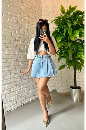 شلوار جین آبی زنانه پاچه پهن dressmix - کد 856351590