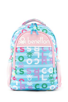کیف مدرسه فیروزه ای بچه گانه پارچه ای United Colors of Benetton - کد 850832350