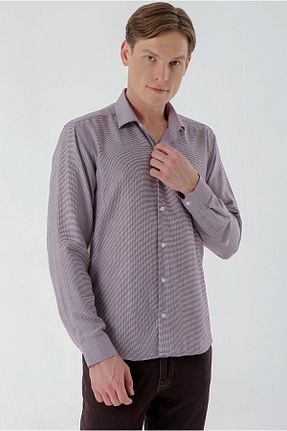 پیراهن زرشکی مردانه اسلیم فیت Morven - کد 763153075