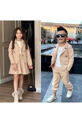 ست بالاتنه و پائین تنه بژ بچه گانه بافتنی MiDi kids - کد 781822581