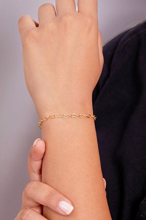 دستبند نقره طلائی زنانه 925 عیار Elika Silver - کد 855551639