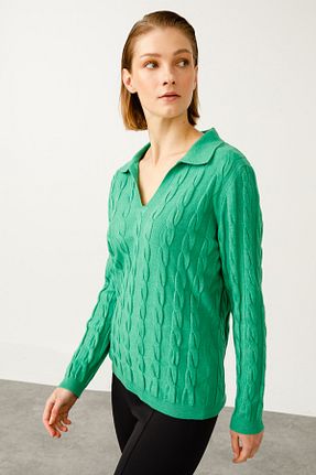 پلیور سبز زنانه طرح دار ON - کد 364551224