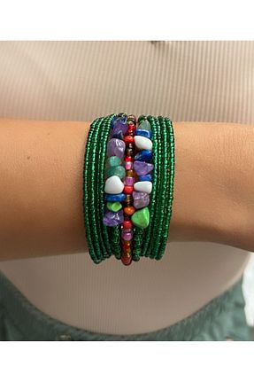 دستبند جواهر سبز زنانه منجق Kutcha Accessories - کد 768687103
