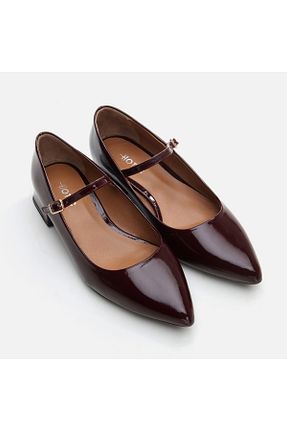 کفش پاشنه بلند کلاسیک زرشکی زنانه چرم خالص Hotiç - کد 856291578