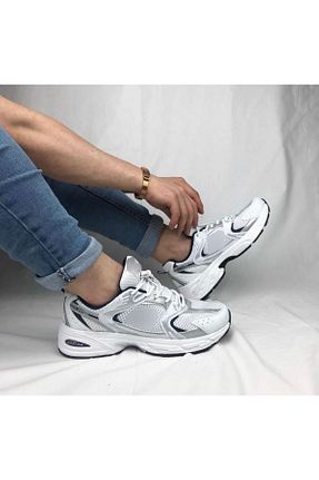 کفش اسنیکر سفید زنانه بند دار LINESHOES - کد 809112615