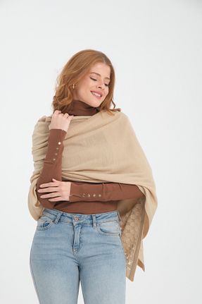 شال بژ زنانه اکریلیک VEGA MODA - کد 856299319