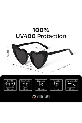 عینک آفتابی مشکی زنانه UV400 ModaLand - کد 856297995