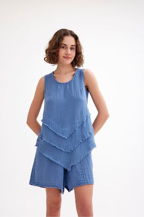 بلوز سرمه ای زنانه ساده Türkiş Otantik - کد 835591855