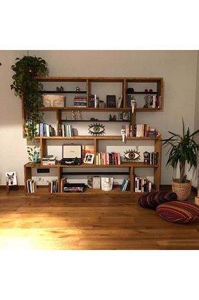 قفسه کتاب قهوه ای 200 cm Woodesk - کد 4797175
