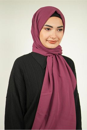 شال زرشکی زنانه کرپ LOSYANA - کد 856317972