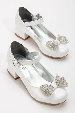 کفش مجلسی سفید بچه گانه پاشنه ضخیم BDKButik - کد 807955582