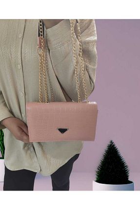 کیف دوشی صورتی زنانه چرم مصنوعی DEMBAGS - کد 848844276