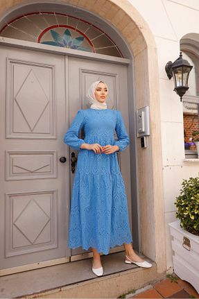 لباس آبی زنانه بافتنی PİNK FLY - کد 791233339