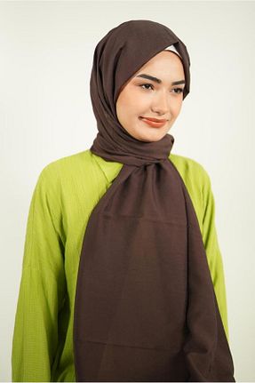 شال قهوه ای زنانه پلی استر LOSYANA - کد 856343115