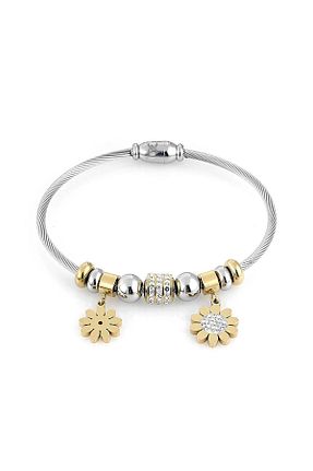 دستبند استیل (فولاد) طلائی زنانه استیل (فولاد) Daniel Klein - کد 856347697