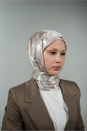 شال قهوه ای زنانه پلی استر LOSYANA - کد 856360253