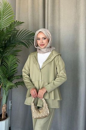 ست بالاتنه و پائین تنه سبز زنانه بافتنی Genel Markalar - کد 856364627