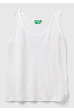 رکابی اسپرت سفید زنانه کتان United Colors of Benetton - کد 856430285
