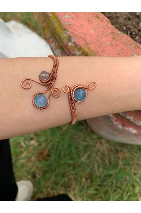 دستبند جواهر متالیک زنانه سنگ طبیعی isikaccessories - کد 840709334