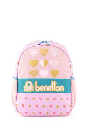 کیف مدرسه صورتی بچه گانه پارچه ای United Colors of Benetton - کد 847786635