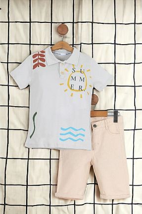 ست بالاتنه و پائین تنه بژ بچه گانه بافتنی voyyo kids baby - کد 815744273