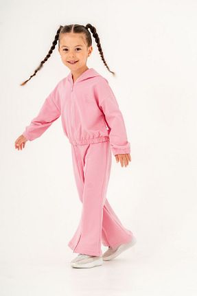 ست بالاتنه و پائین تنه صورتی بچه گانه بافت Tuffy Kids - کد 853646359