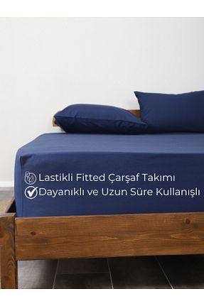 ست ملحفه دونفره سرمه ای پنبه ای ROZET TEKSTİL - کد 845792617