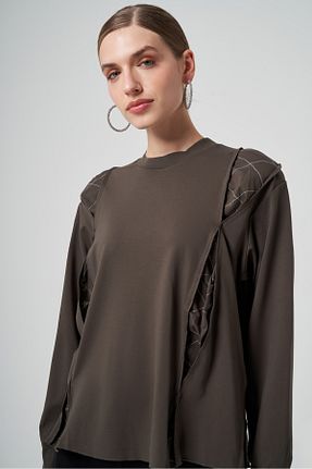 بلوز قهوه ای زنانه طرح دار MissWhence - کد 856279719