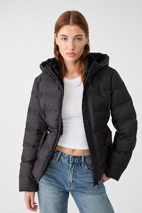 کاپشن مشکی زنانه رگولار Stradivarius - کد 856304590