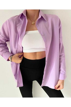 پیراهن بنفش زنانه اورسایز IŞILDA FASHION - کد 856304681
