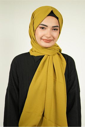 شال زرد زنانه کرپ LOSYANA - کد 856317966