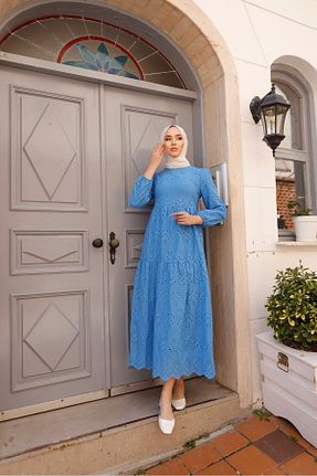 لباس آبی زنانه بافتنی PİNK FLY - کد 791233339