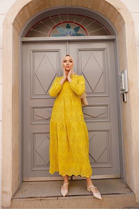 لباس زرد زنانه بافتنی PİNK FLY - کد 791233373