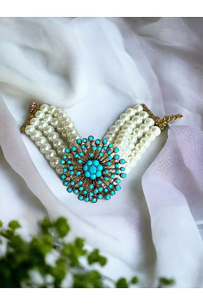 دستبند مروارید فیروزه ای FAYRA ACCESSORIES - کد 856340480