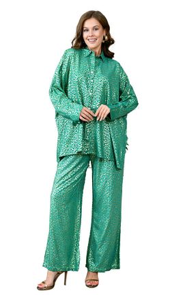 ست بالاتنه و پائین تنه سبز زنانه بافتنی WOMAN VISION - کد 854175054