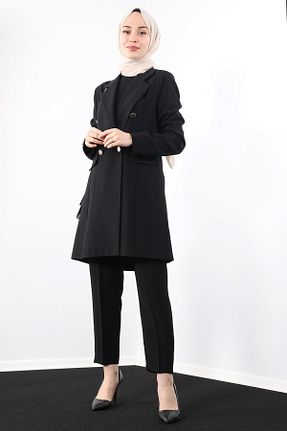 ست بالاتنه و پائین تنه حجاب مشکی زنانه سایز بزرگ giz astore - کد 647336103