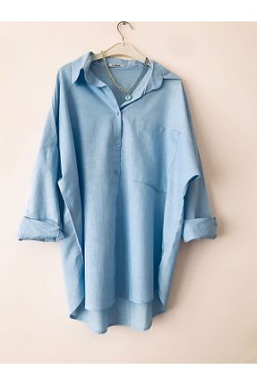 پیراهن آبی زنانه اورسایز HC Boutique - کد 736078139