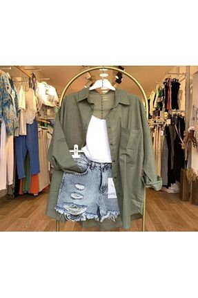 پیراهن خاکی زنانه اورسایز HC Boutique - کد 772332661