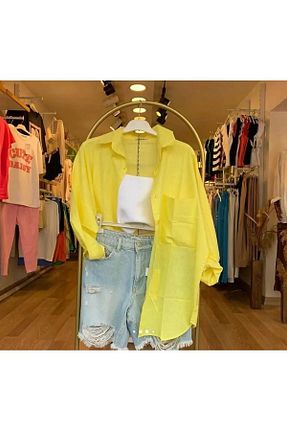 پیراهن زرد زنانه اورسایز HC Boutique - کد 745397938